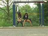 016109 Eve & Robyn Take An Extremely Public Pee As The Traffic Roars  5