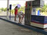 034016 Cindy Pees By The Fuel Pump 5