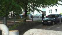 047031 Rock Chick Yassie Takes A Cheeky Pee On The Car Park Ramp  5