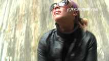 047031 Rock Chick Yassie Takes A Cheeky Pee On The Car Park Ramp  7