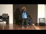 Watch 3 Archive videos with Kathy and Petra enjoying their shiny nylon Rainwear from 2009 7