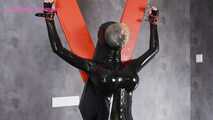 Xiaomeng in New Black Latex Suit and Pinhole Hood 7