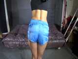 Get a Video with Sandra getting bound, gagged and spanked in her shiny nylon Shorts 10