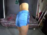 Get a Video with Sandra getting bound, gagged and spanked in her shiny nylon Shorts 5