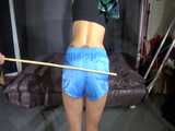 Get a Video with Sandra getting bound, gagged and spanked in her shiny nylon Shorts 7