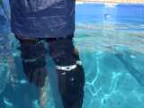 Watch Chloe cleaning the Pool in her shiny nylon Rainwear 6