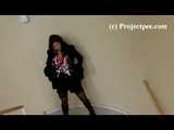 037001 Carmen Pees On Her Friend's Staircase 9