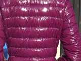 Watch Chloe taking a Shower in her new shiny nylon Downjacket 10