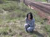033022 Renee Picks A Bad Moment To Pee By The Railway 5