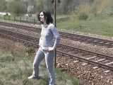 033022 Renee Picks A Bad Moment To Pee By The Railway 7