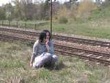 033022 Renee Picks A Bad Moment To Pee By The Railway 9