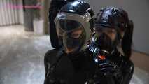 Xiaomeng and Xiaoyu Mutual Breathplay in Latex 7