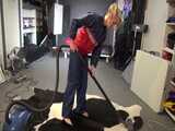 Watch sonja cleaning the room in her shiny nylon Rainwear 8