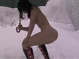 026009 Yvette Takes A Naked Pee In The Snow 5